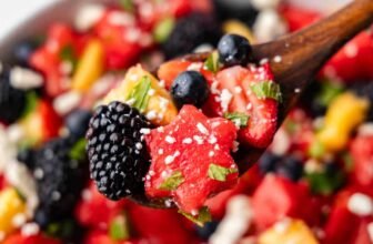 Pink, White, and Blue Fruit Salad