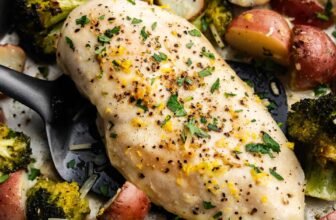 Sheet Pan Garlic Parmesan Hen Broccoli and Potatoes