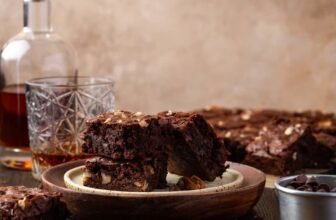 Bourbon Pecan Brownies | Cookies and Cups