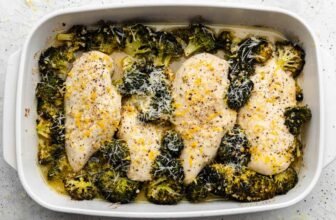 Lemon Garlic Rooster Broccoli Bake