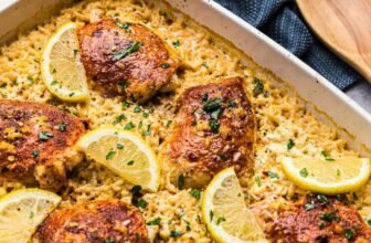 Lemon Garlic Parmesan Baked Rooster and Rice